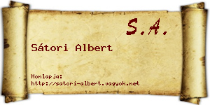 Sátori Albert névjegykártya